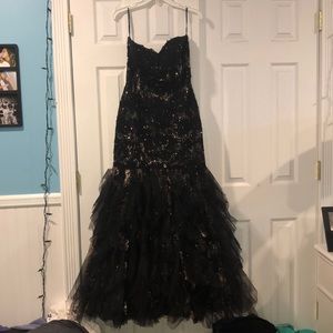 JOVANI black & gold prom dress
